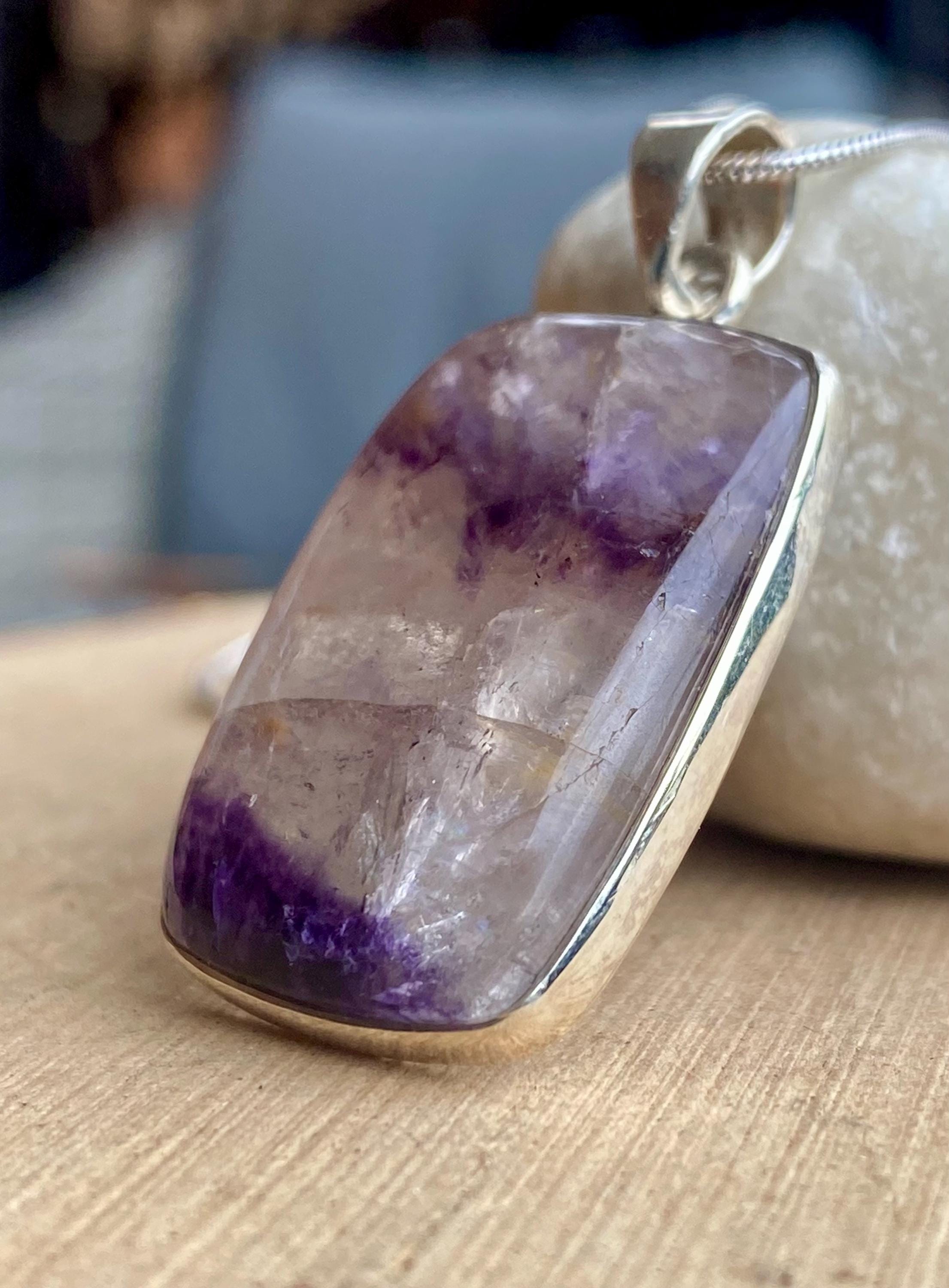 Blue John Sterling Silver Rectangular Pendant