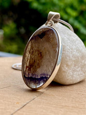 Oval Blue John 925 Sterling Silver Pendant