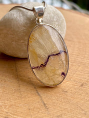 Blue John Silver Oval Pendant