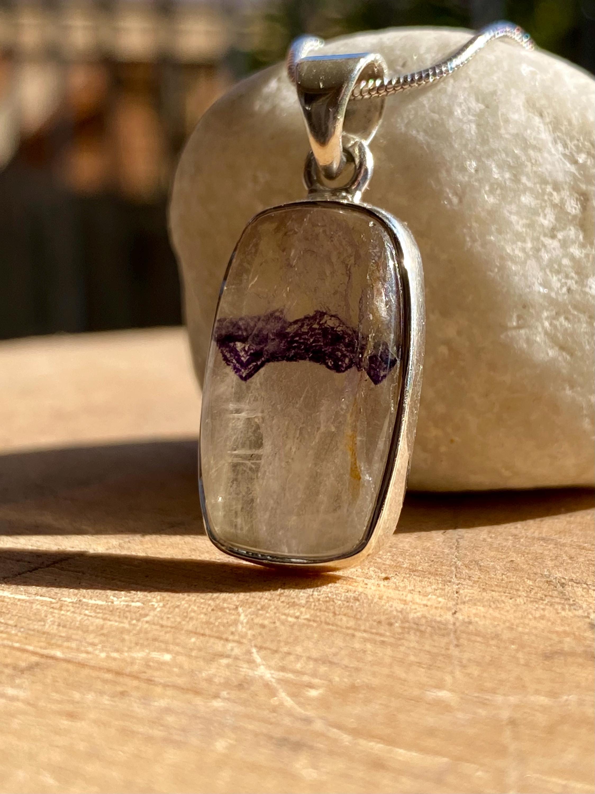 Blue John Sterling Silver Rectangular Pendant