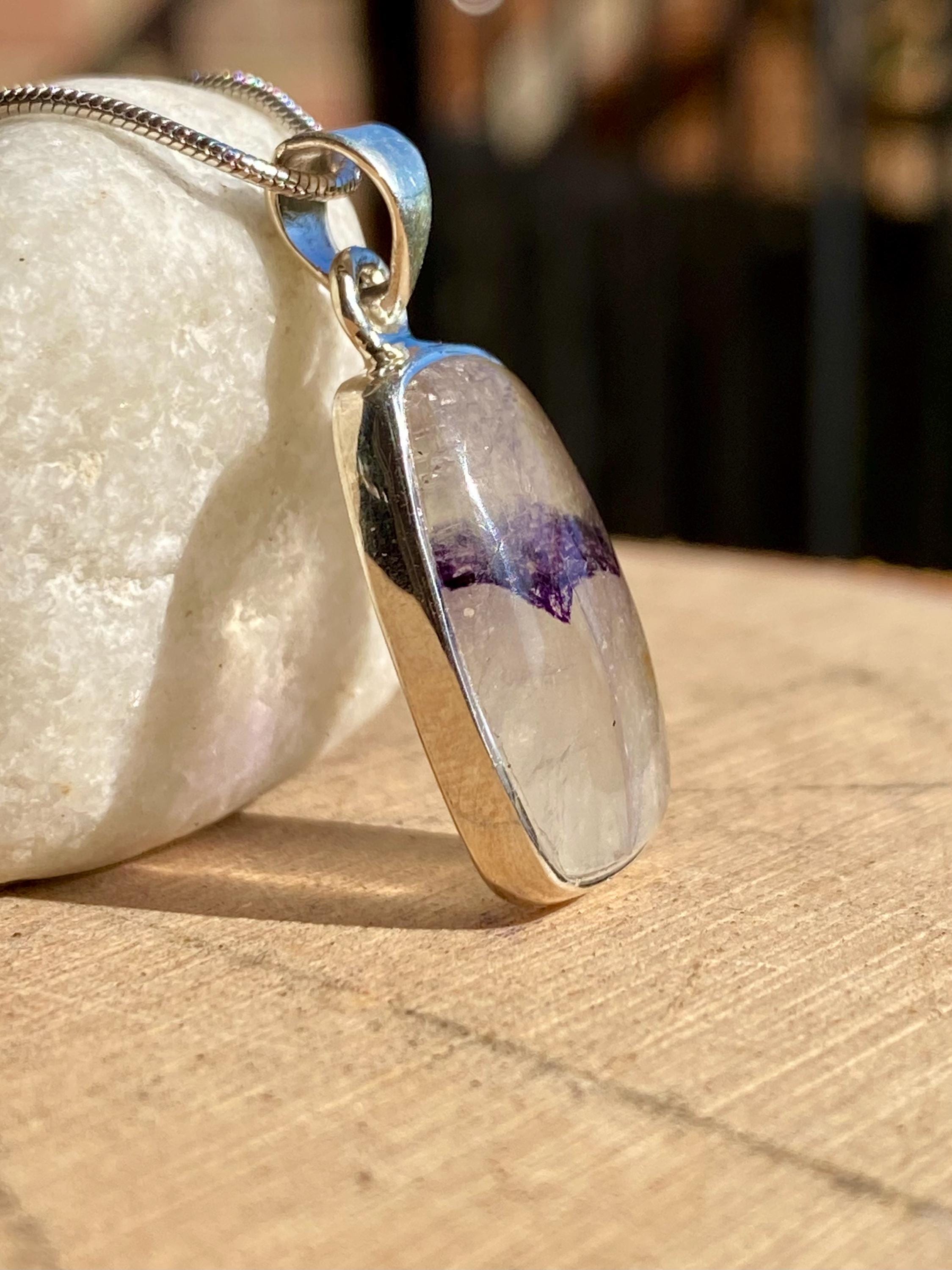 Blue John Sterling Silver Rectangular Pendant