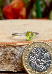 Oval Cut Peridot 925 Sterling Silver Ring