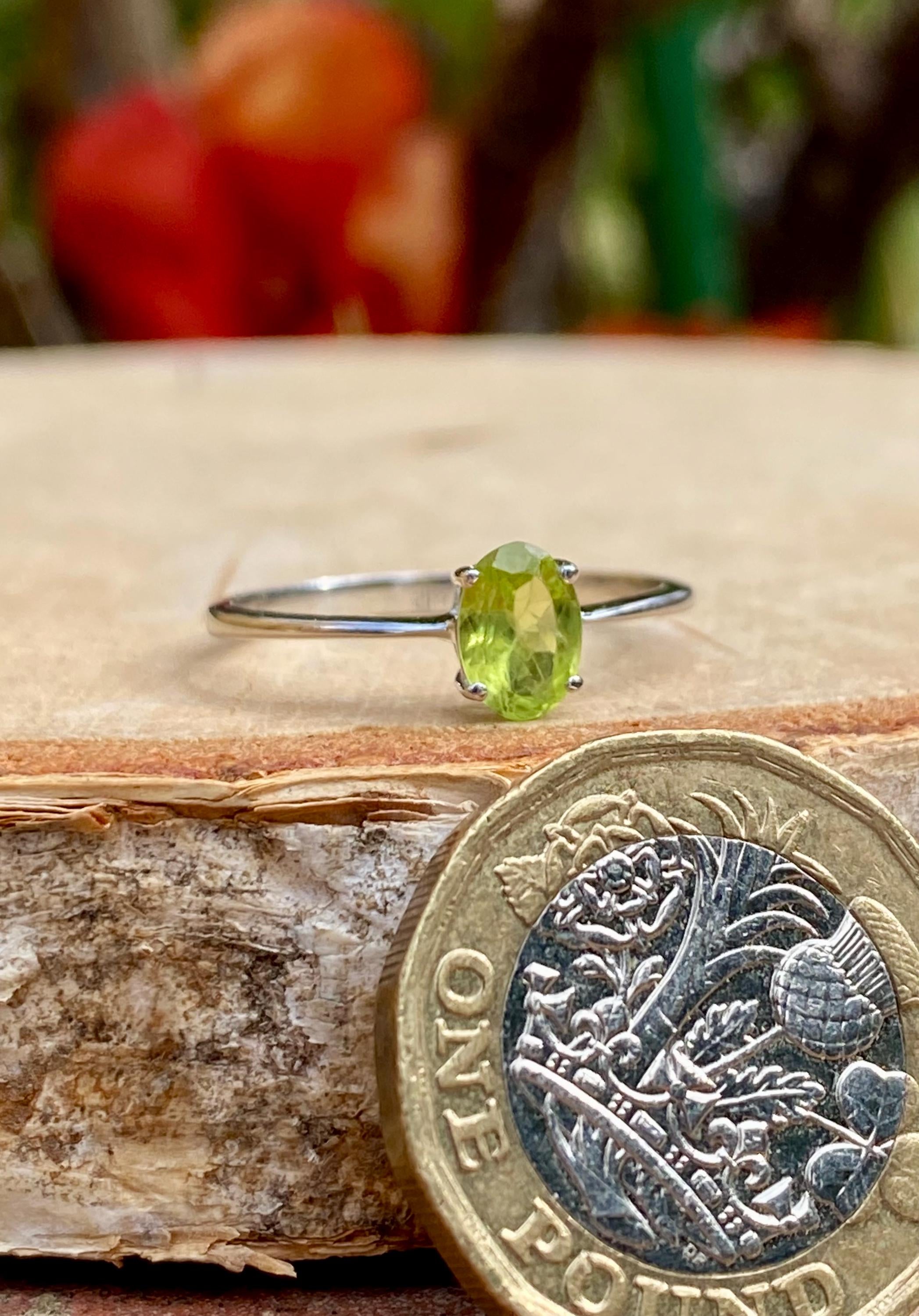 Oval Cut Peridot 925 Sterling Silver Ring
