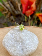 Oval Cut Peridot 925 Sterling Silver Ring