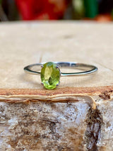 Oval Cut Peridot 925 Sterling Silver Ring