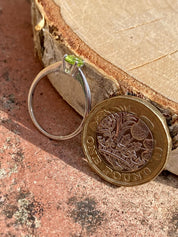 Round Cut Peridot 925 Sterling Silver Ring