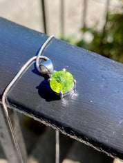 Natural Round Peridot 925 Sterling Silver Pendant