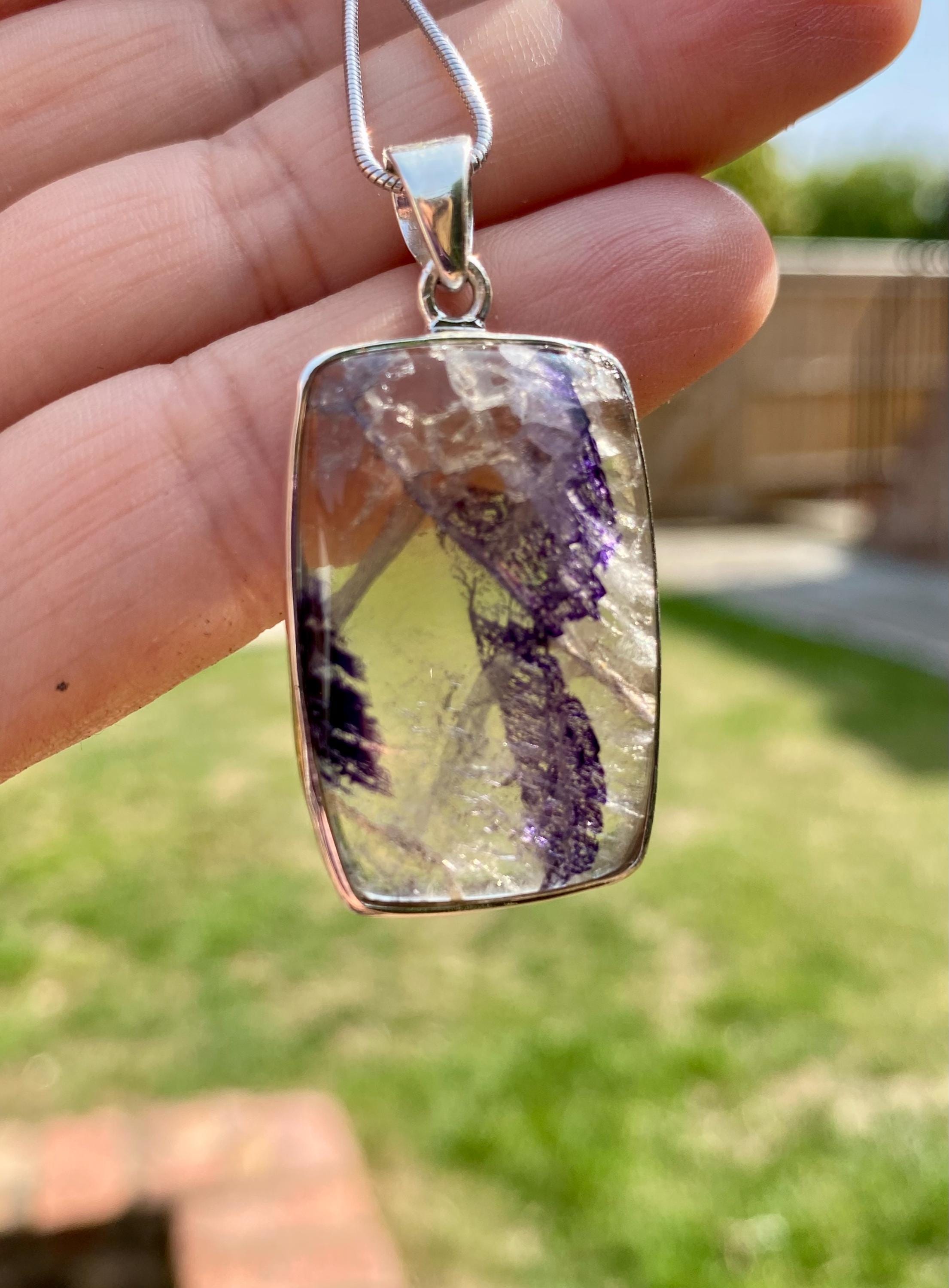 Blue John Sterling Silver Pendant