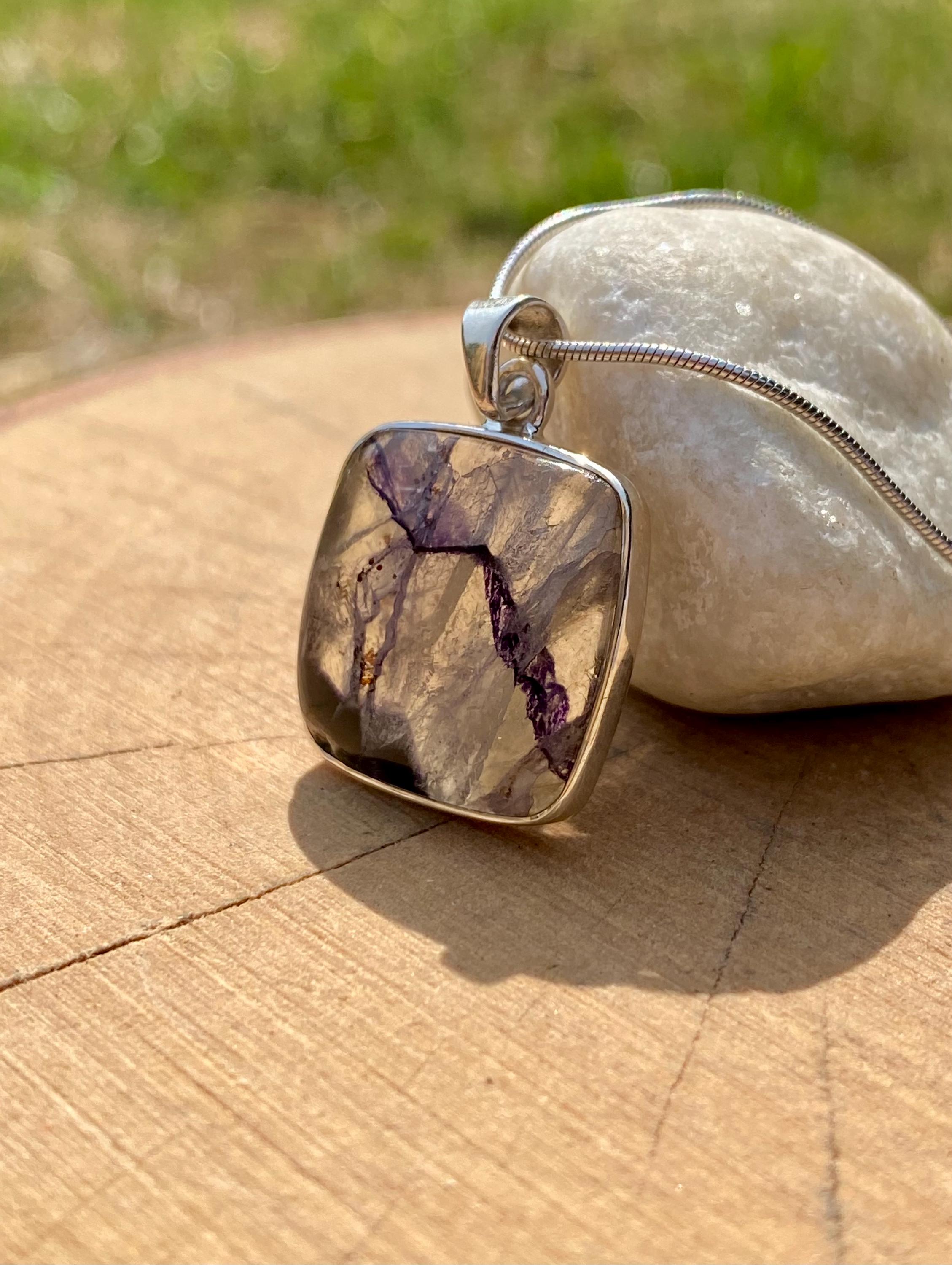 Blue John Sterling Silver Pendant