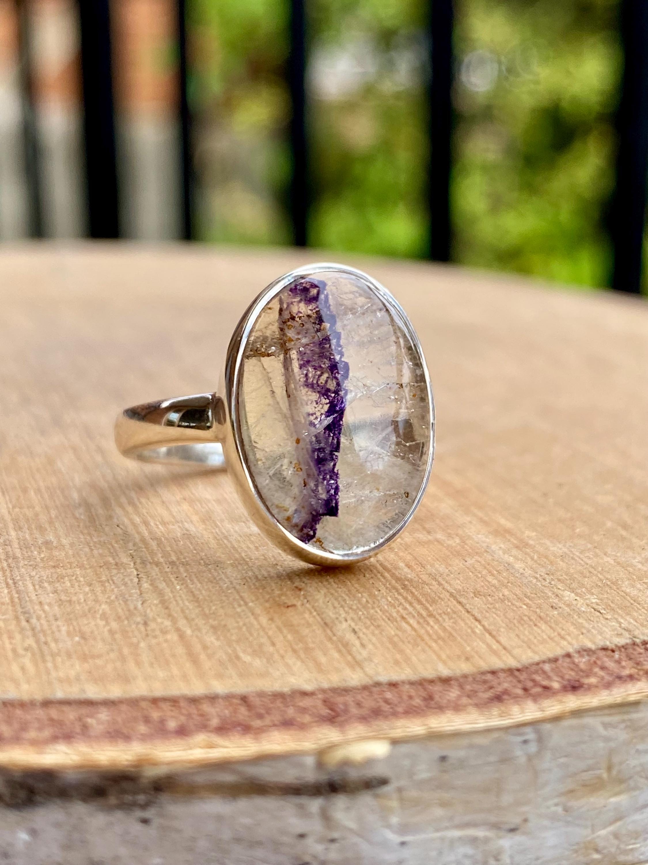 Blue John Silver Oval Ring - Extremely Rare