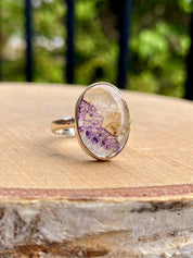 Blue John Silver Oval Ring - Extremely Rare