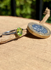 Oval Cut Peridot 925 Sterling Silver Ring