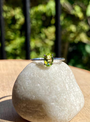 Oval Cut Peridot 925 Sterling Silver Ring