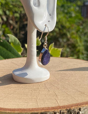 Teardrop Raw Sapphire 925 Silver Dangle Earrings