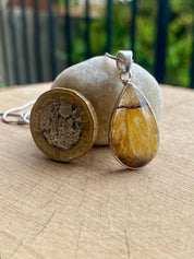 Blue John Silver Teardrop Pendant - Extremely Rare