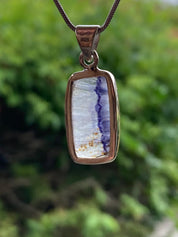Blue John Sterling Silver Rectangular Pendant