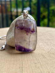 Blue John Sterling Silver Rectangular Pendant