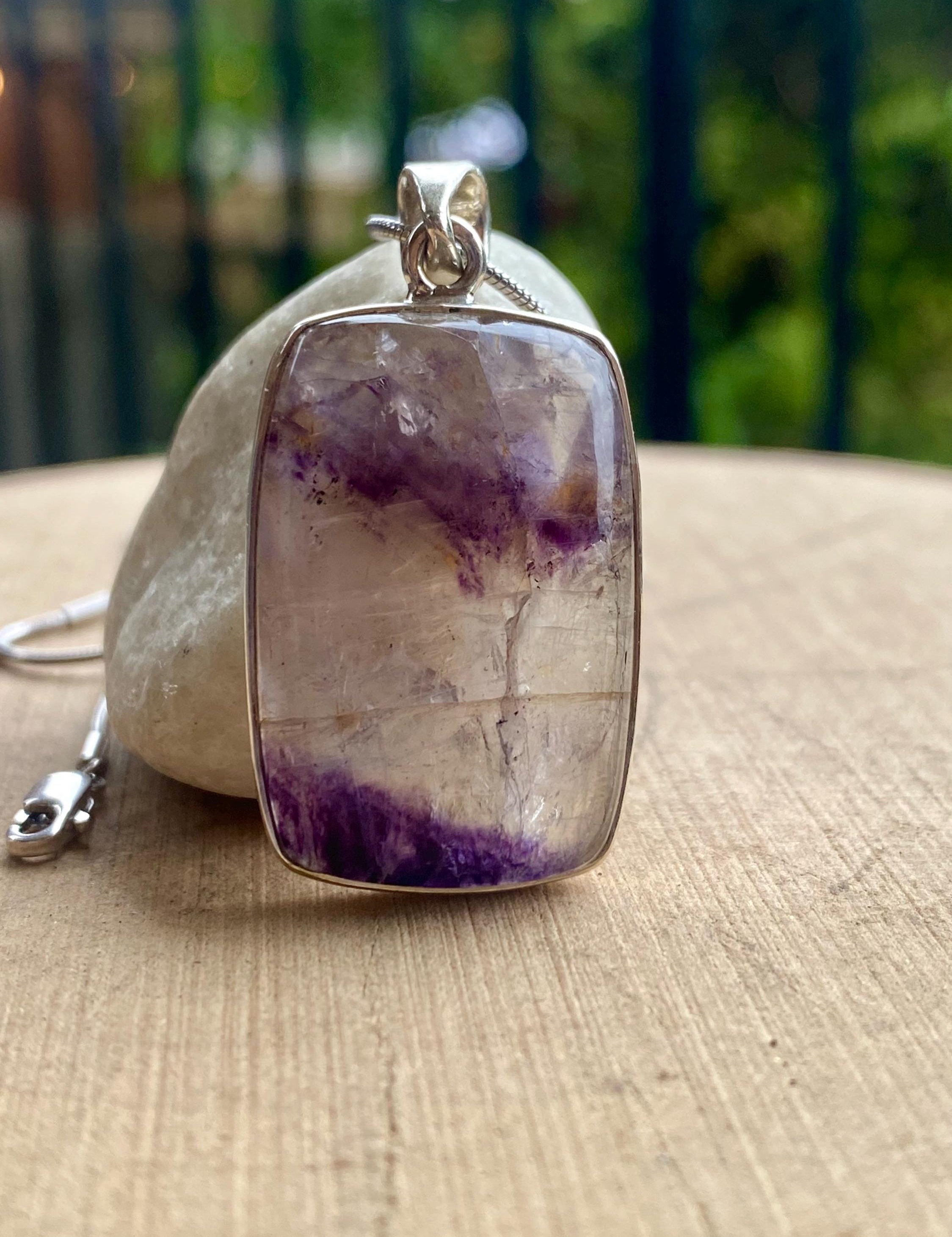 Blue John Sterling Silver Rectangular Pendant