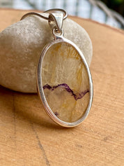 Blue John Silver Oval Pendant