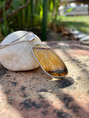 Rare Blue John Pendant, Rectangle 32mm x 15mm, Sterling Silver, Derbyshire UK