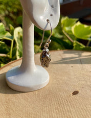 Meteorite Dangle Earrings: Sterling Silver Hexagon - Handmade Galaxy Jewellery