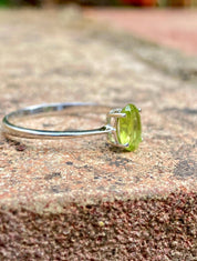 Oval Cut Peridot 925 Sterling Silver Ring