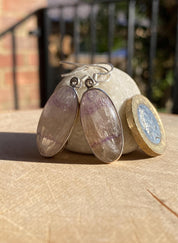 Blue John Drop Earrings: Sterling Silver, Handmade Derbyshire Jewelry
