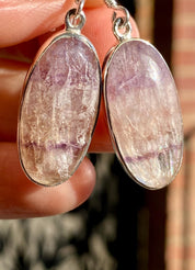 Blue John Drop Earrings: Sterling Silver, Handmade Derbyshire Jewelry