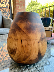 Bog Oak Wooden Vase – Hand-Turned, UK Made, Natural Oil Finish – Dried Flower