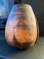Bog Oak Wooden Vase – Hand-Turned, UK Made, Natural Oil Finish – Dried Flower
