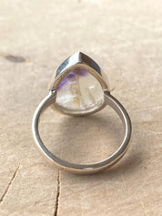 Blue John Teardrop Ring: 925 Sterling Silver, Handmade Derbyshire Gemstone
