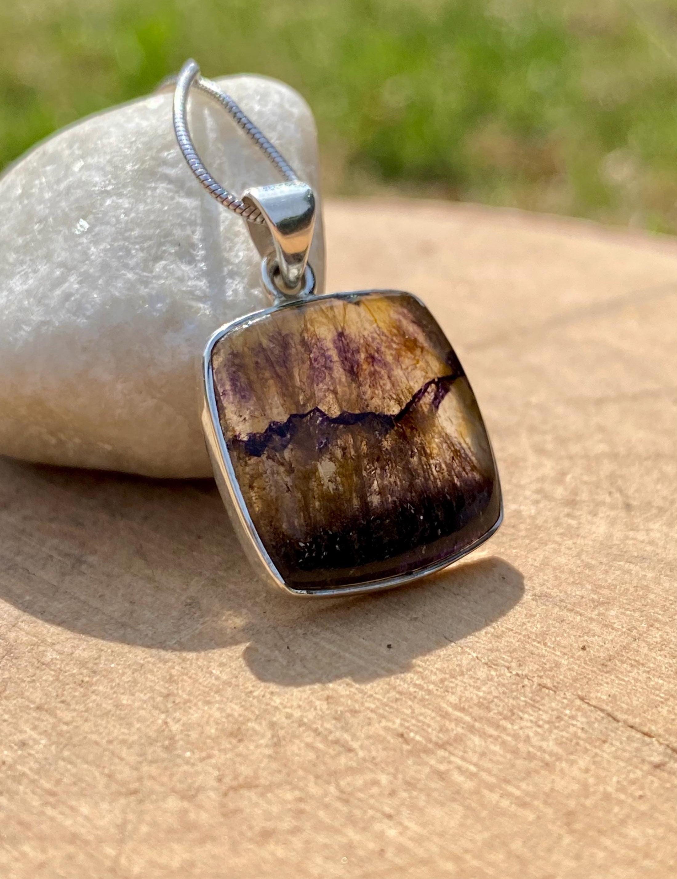 Blue John Sterling Silver Pendant