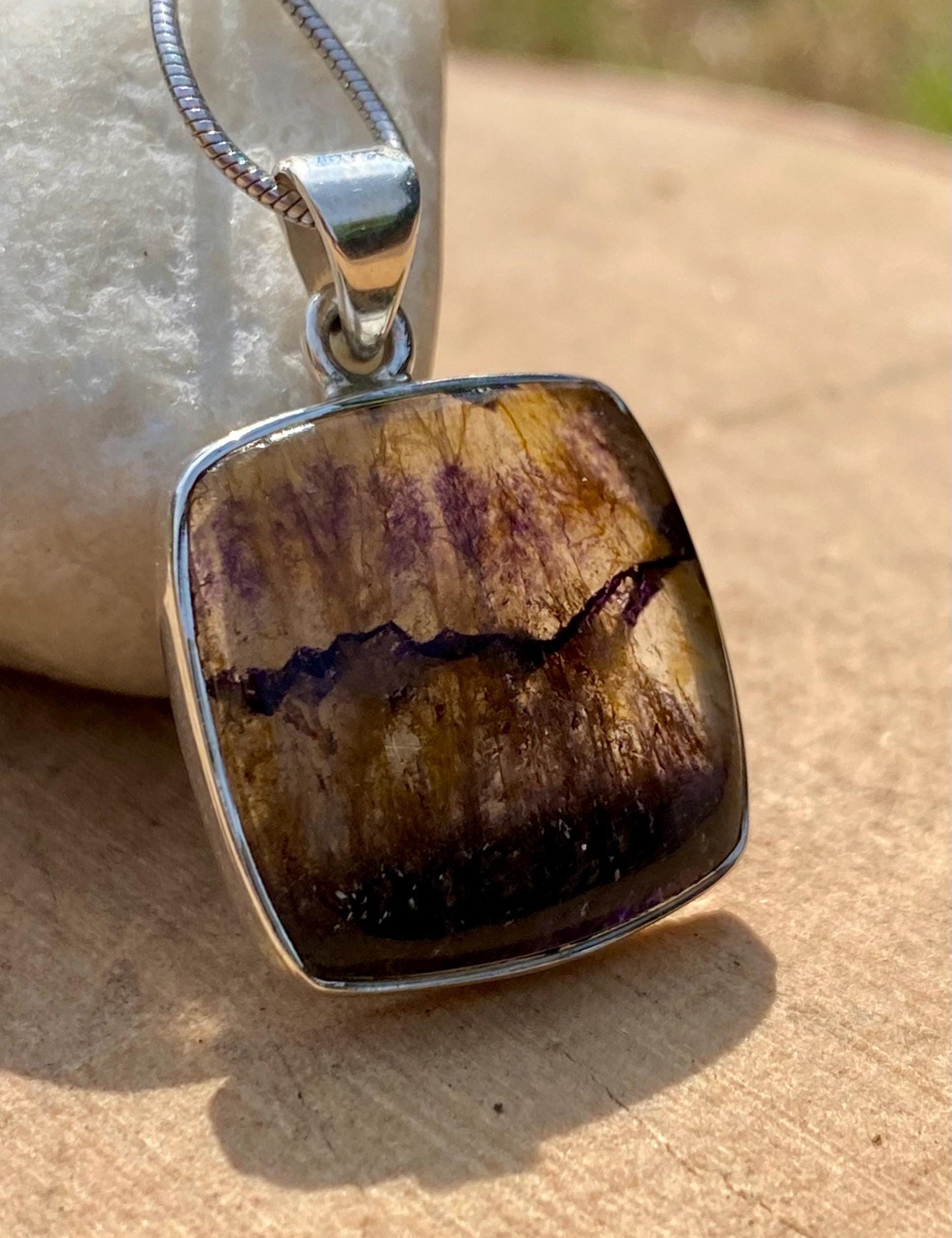 Blue John Sterling Silver Pendant