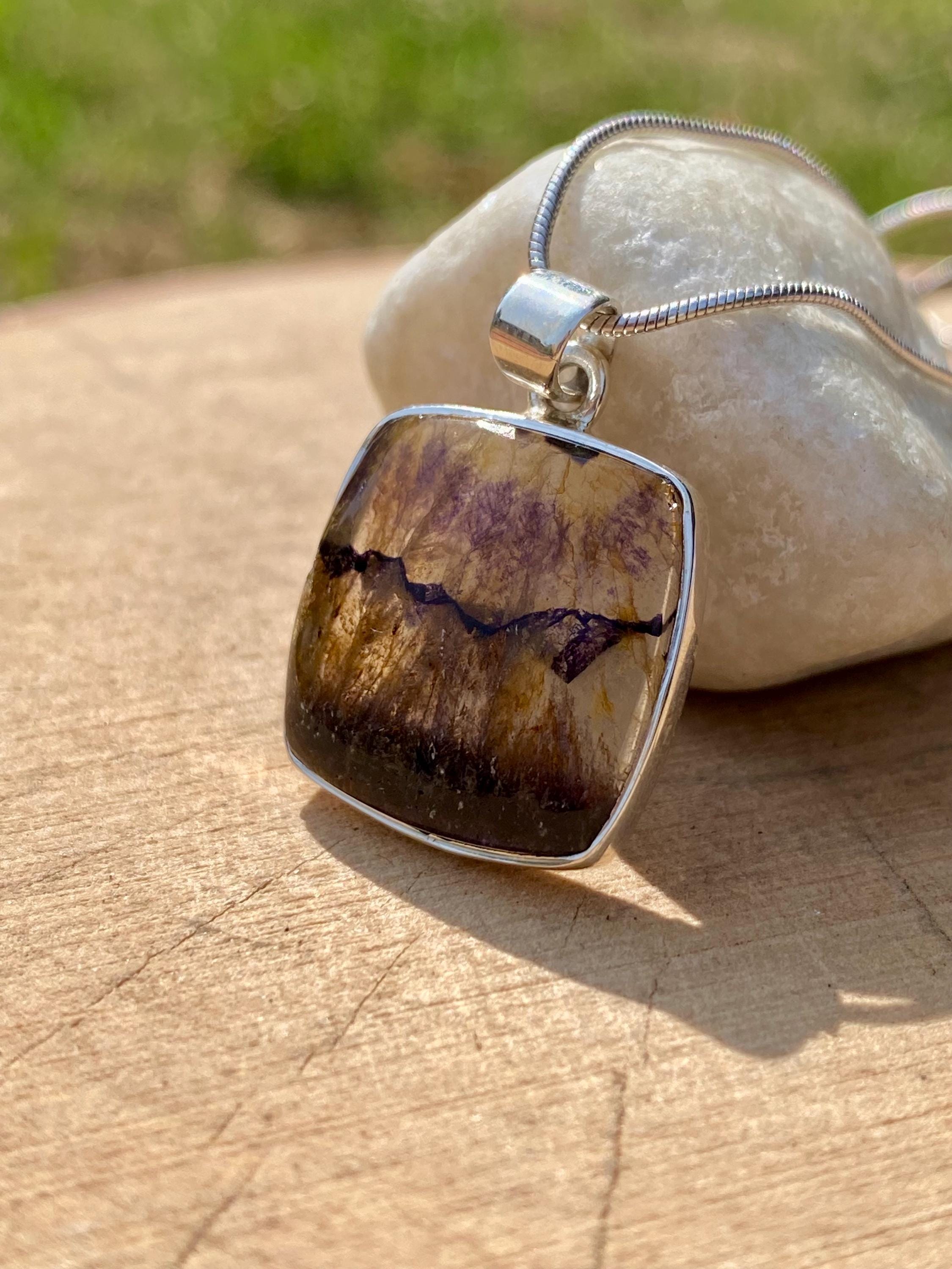 Blue John Sterling Silver Pendant