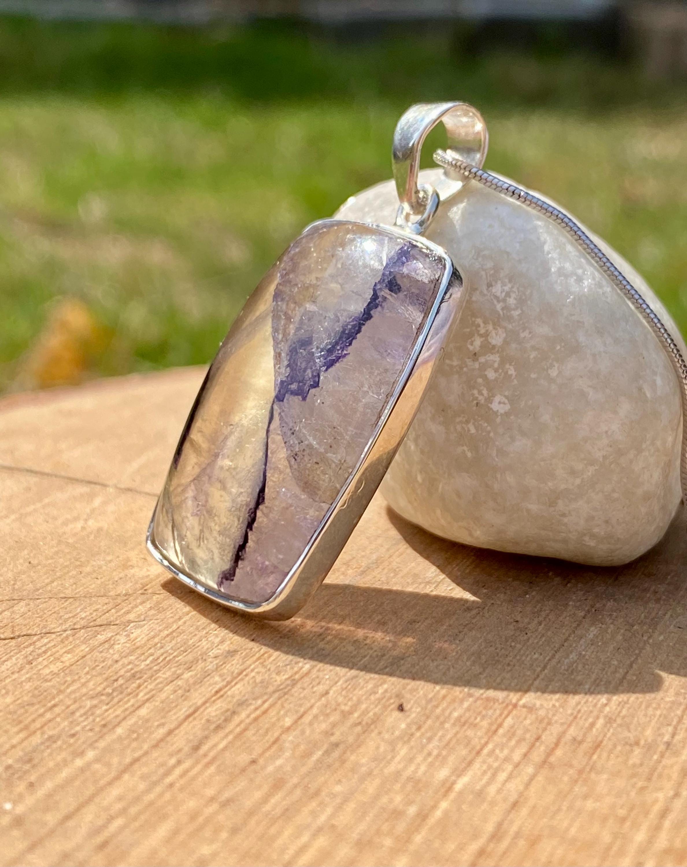 Blue John Sterling Silver Pendant