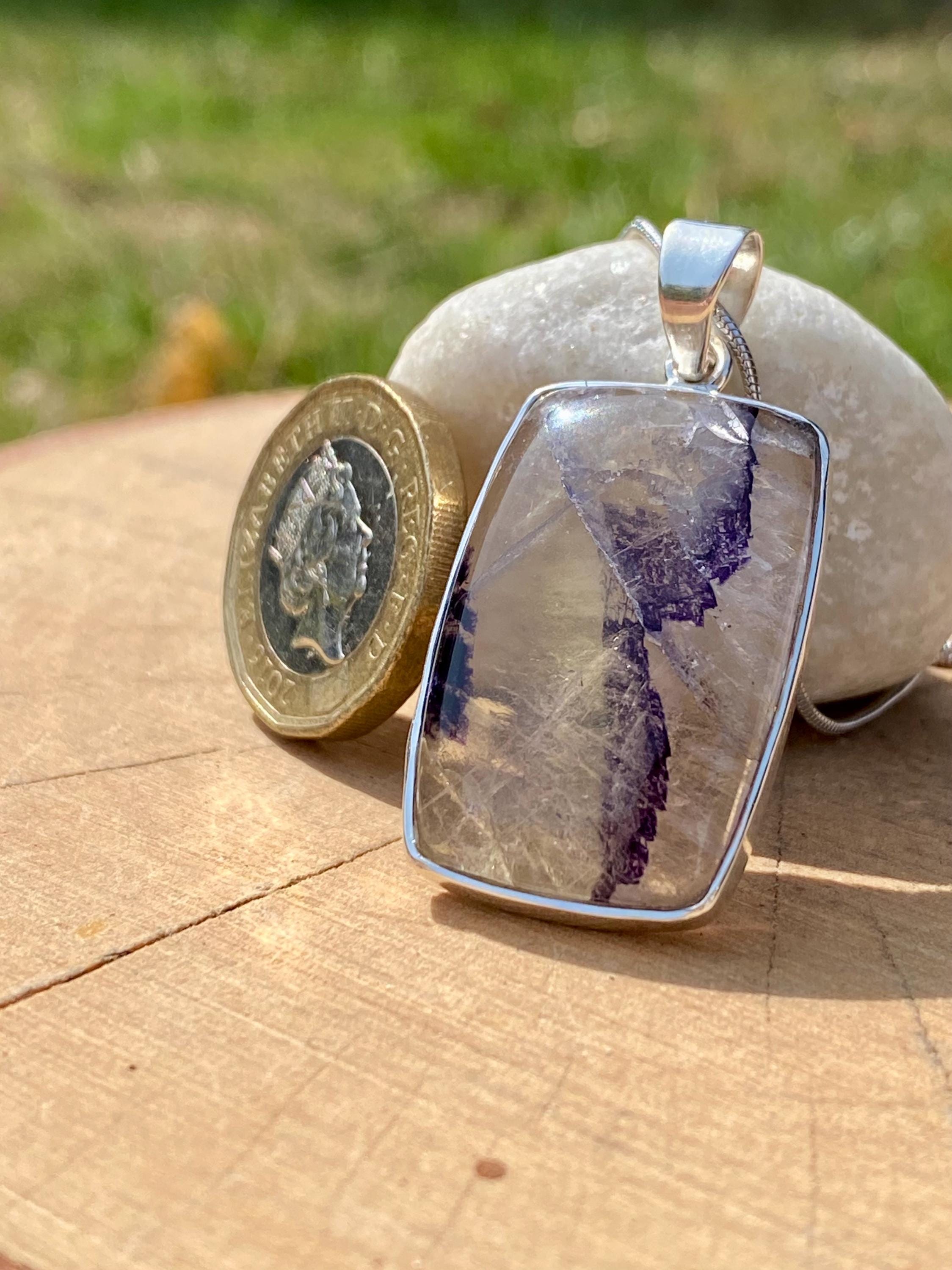 Blue John Sterling Silver Pendant