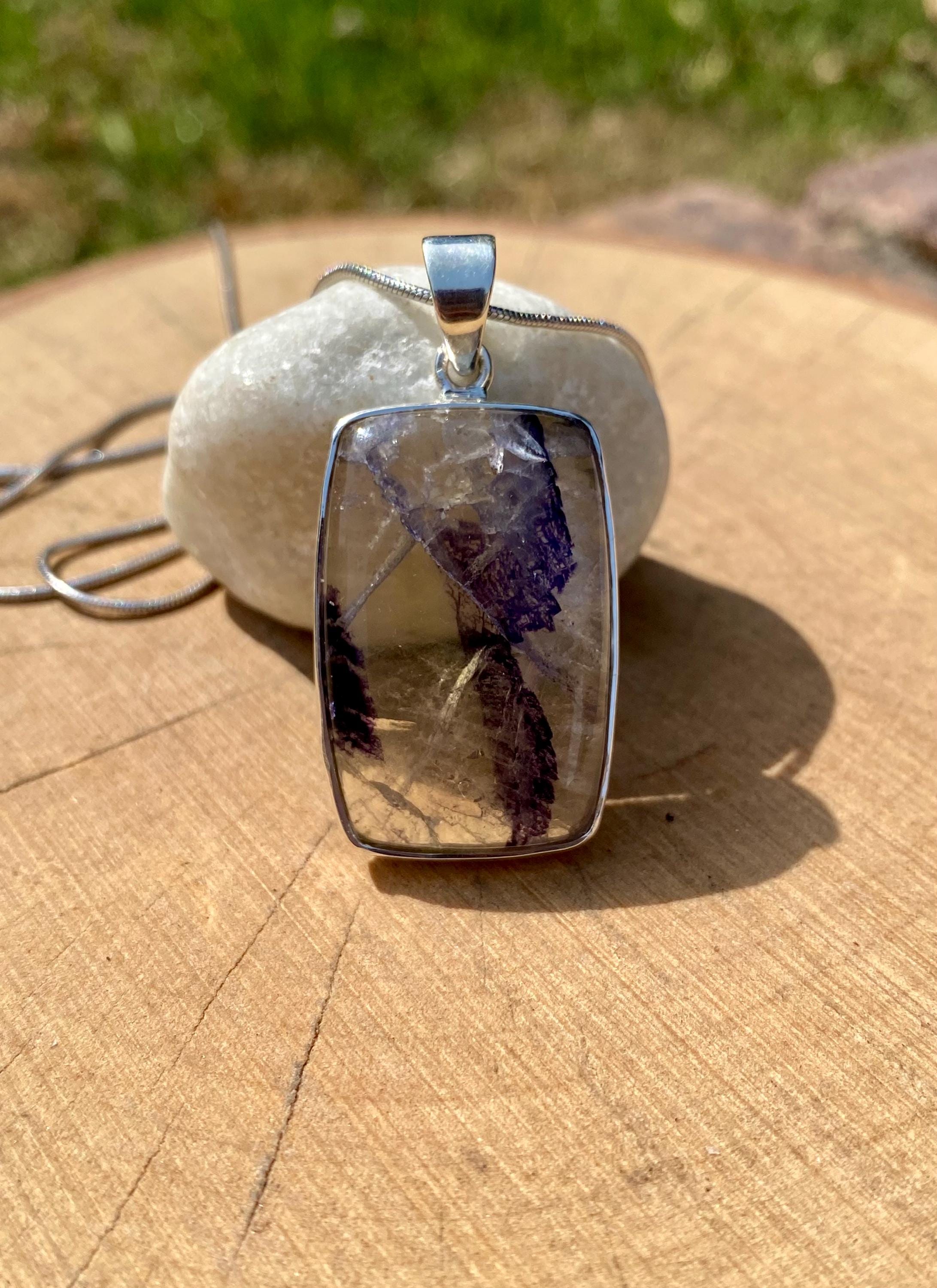 Blue John Sterling Silver Pendant