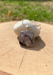 Blue John Sterling Silver Pendant