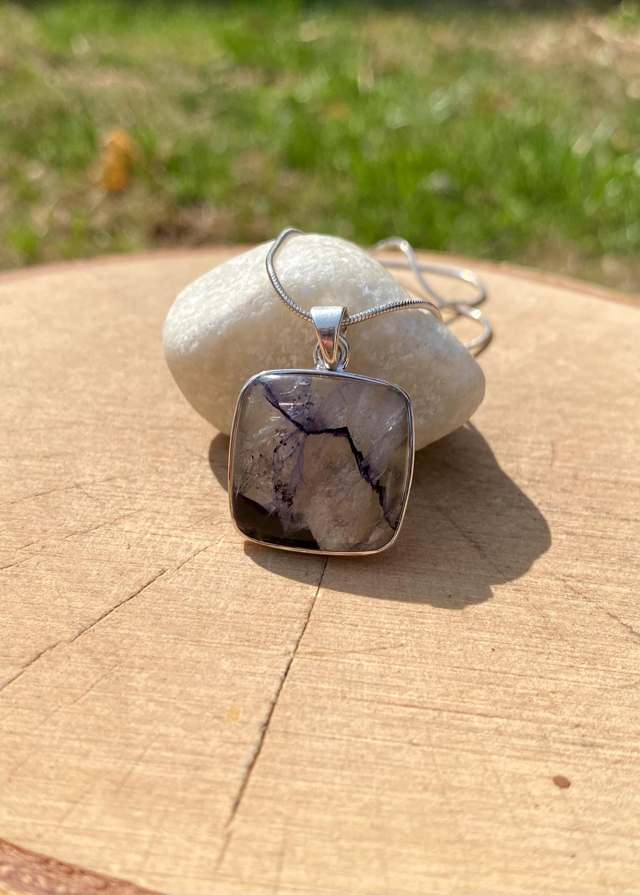 Blue John Sterling Silver Pendant
