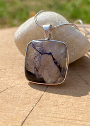 Blue John Sterling Silver Pendant