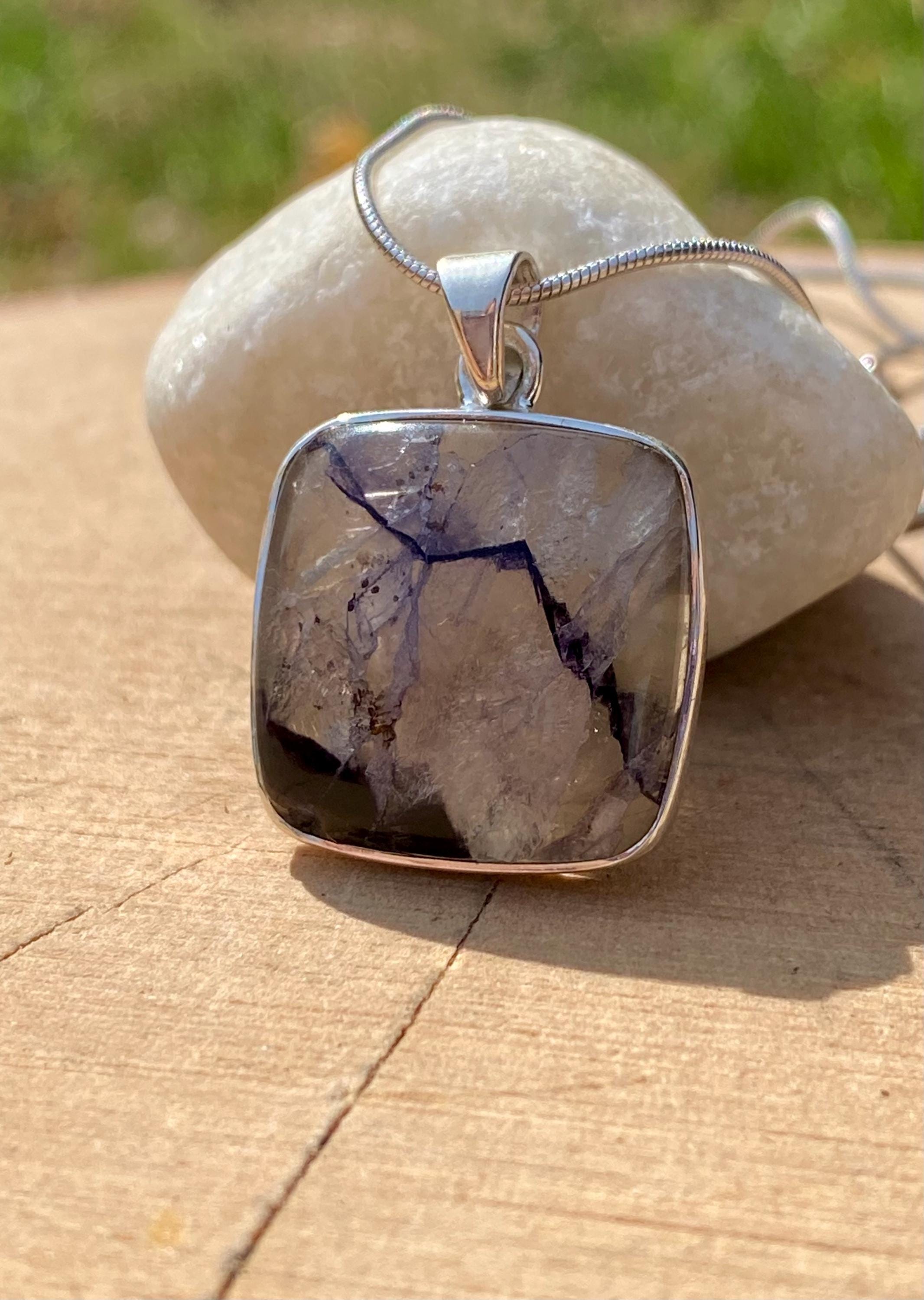 Blue John Sterling Silver Pendant