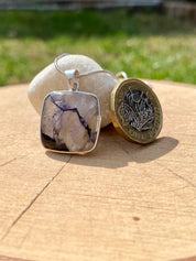Blue John Sterling Silver Pendant