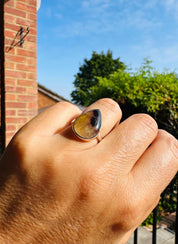 Blue John Teardrop Ring: Sterling Silver, Handmade Derbyshire Gemstone