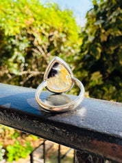 Blue John Teardrop Ring: Sterling Silver, Handmade Derbyshire Gemstone