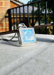 Faceted Blue Fire Moonstone Pendant: Sterling Silver, Handmade UK