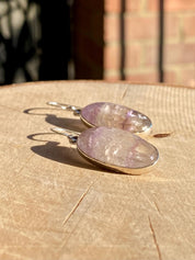 Blue John Drop Earrings: Sterling Silver, Handmade Derbyshire Jewelry