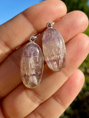 Blue John Drop Earrings: Sterling Silver, Handmade Derbyshire Jewelry