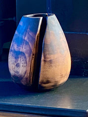 Handmade Oak Wood Vase: Rustic Minimalist Home Decor