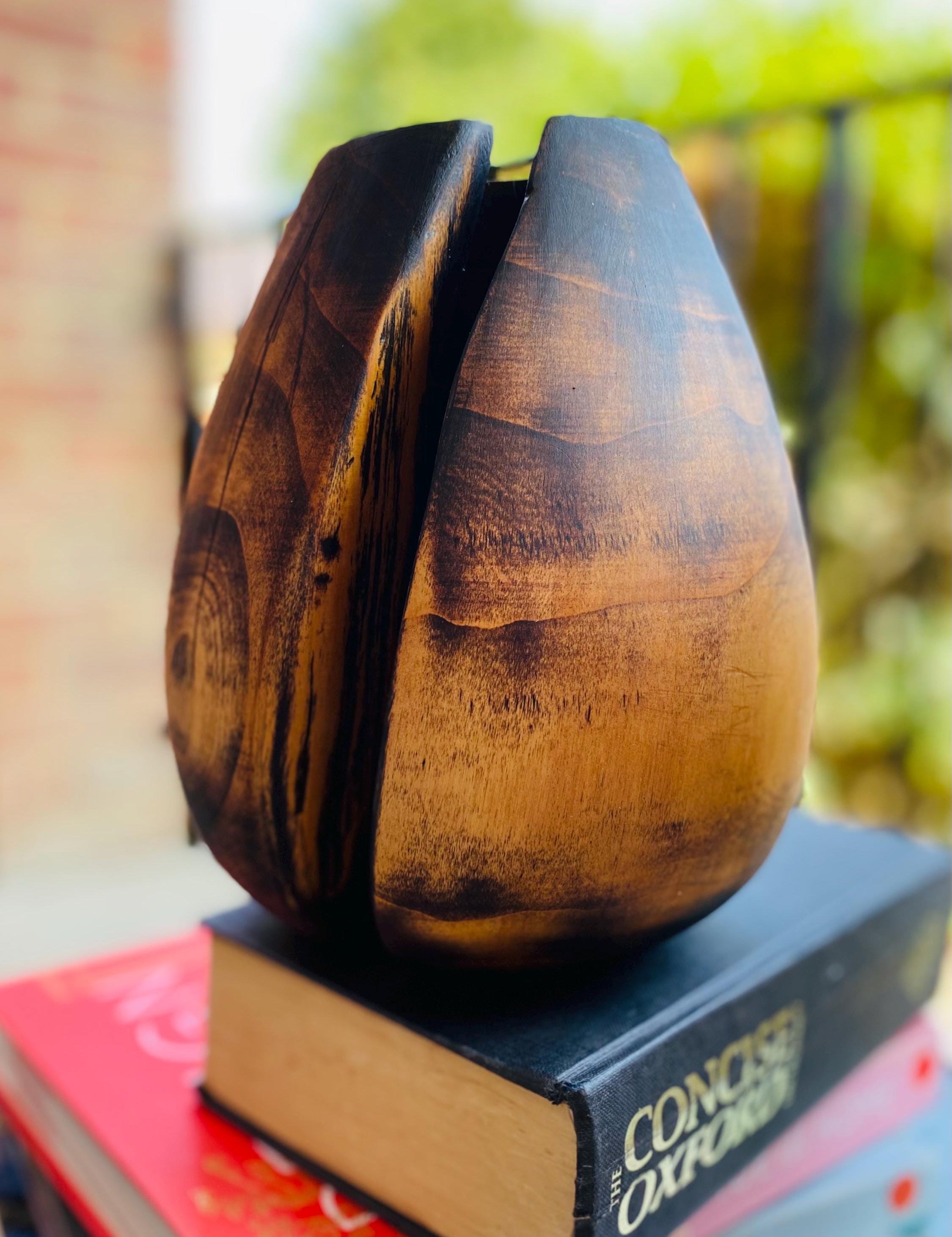 Handmade Oak Wood Vase: Rustic Minimalist Home Decor