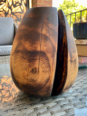 Handmade Oak Wood Vase: Rustic Minimalist Home Decor